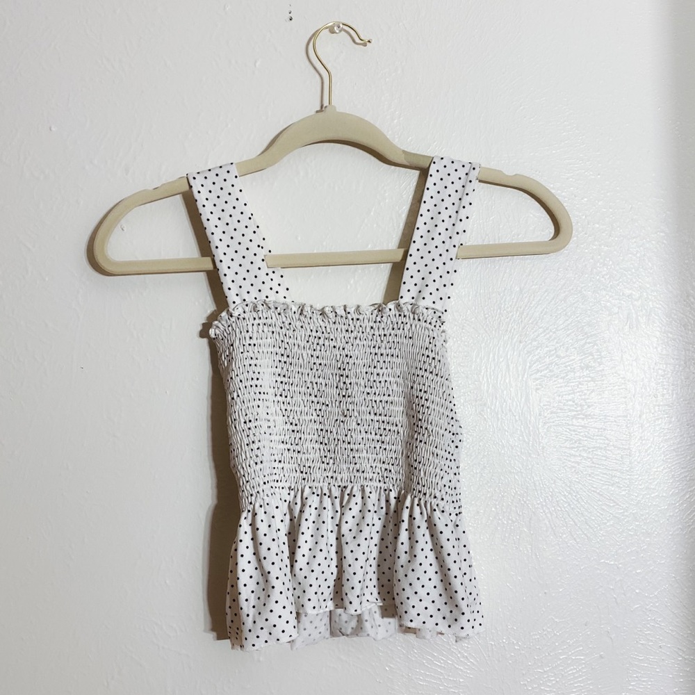 🦋 4 for 20 🦋 Urban Outfitters Smocked Black and White Polkadot Crop Top